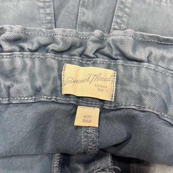 Universal Thread Shorts Womens Size 4/27 Blue Canvas High Waist Mom Utility NEW - Picture 4 of 5
